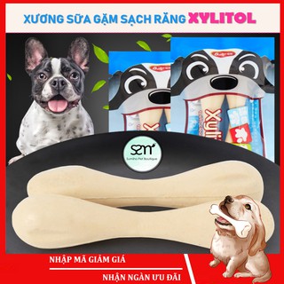 [Dts123]  Xương sữa gặm sạch răng cho chó Xylitol (Bịch 2 cây 5cm) 12gr/bịch - Bánh thưởng cho chó mèo