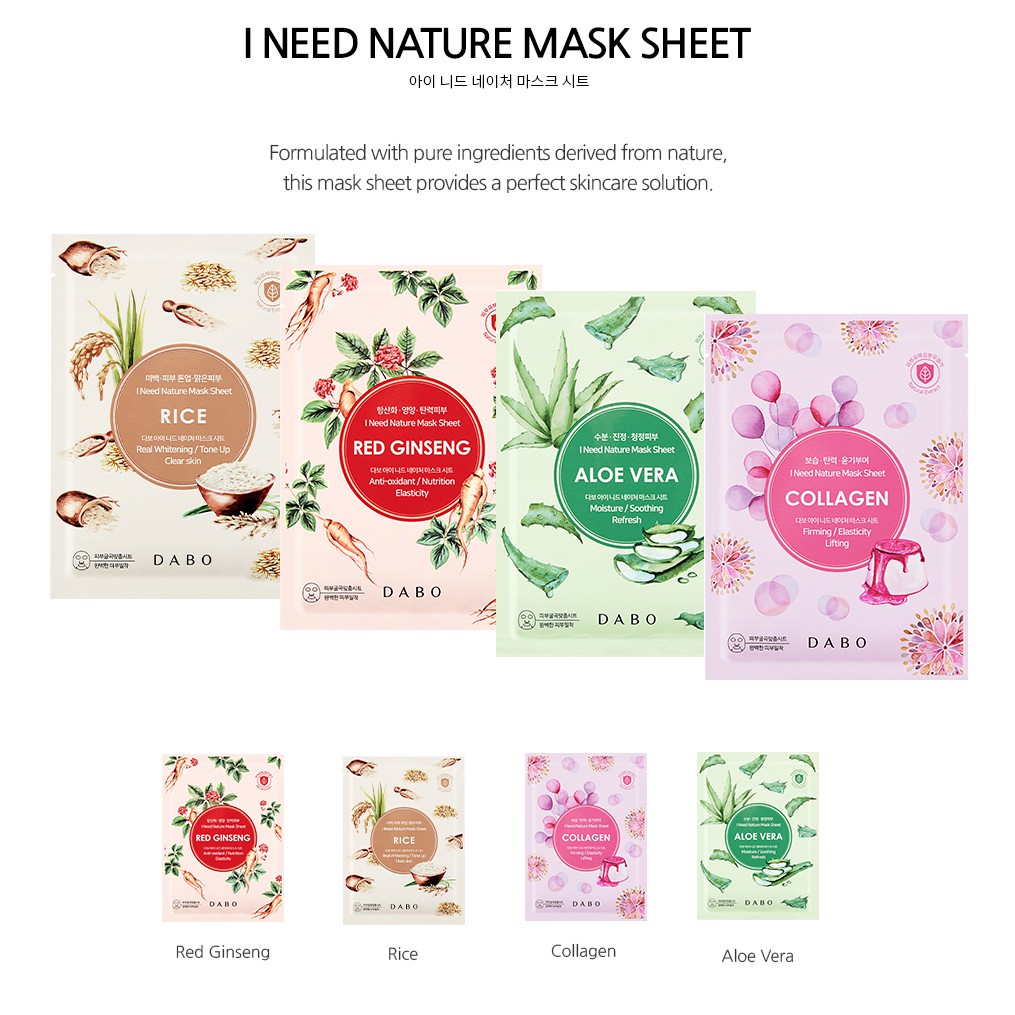 Mặt Nạ Đắp Mặt Tinh Chất COLLAGEN  I NEED cao cấp DABO HÀN QUỐC Bộ 10 Miếng (hàng chính hãng)