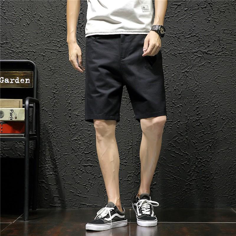 Quần Short Đi Biển Dáng Rộng Màu Đen Cá Tính Cho Nam