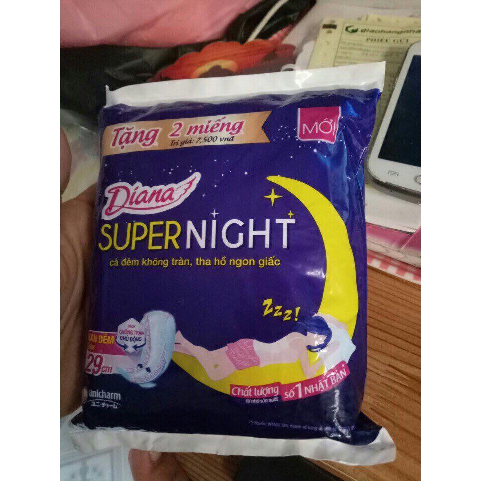 (4 miếng) --Băng vệ sinh Diana Sensi Night ban đêm&gt;&gt;&gt; 29cm