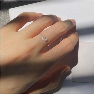 Nhẫn nút thắt trái tim bạc