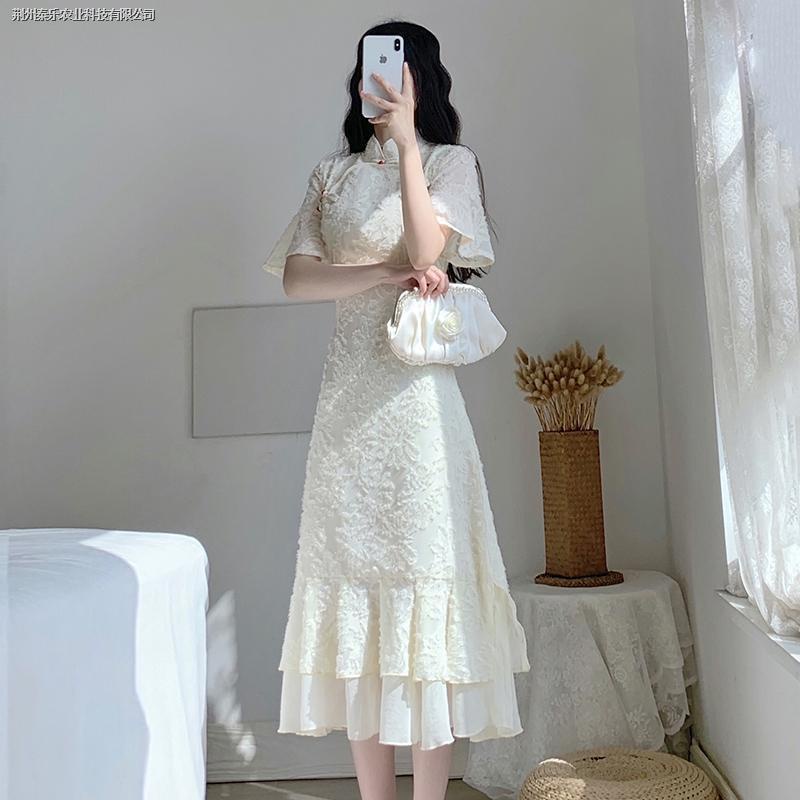 Đầm Sườn Xám Cách Tân Dáng Dài Thời Trang Mùa Hè Xinh Xắn Cho Nữ