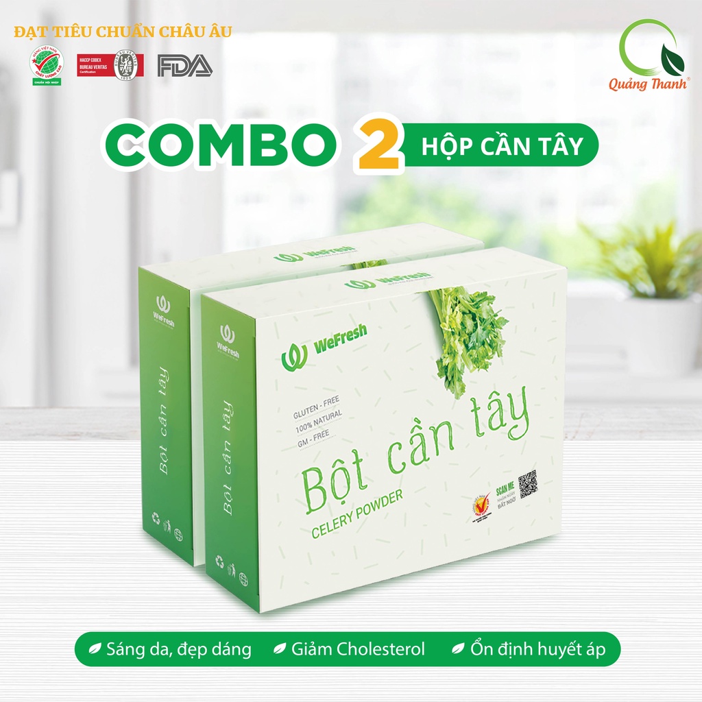 Combo Hộp Bột Cần Tây Quảng Thanh - Sáng da, đẹp dáng, detox cơ thể - (3g x 15 tuýp) - Hàng Chính Hãng