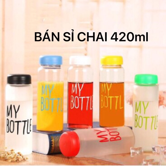 Bình nước chai thuỷ tinh binh thuy tinh detox xinh xinh