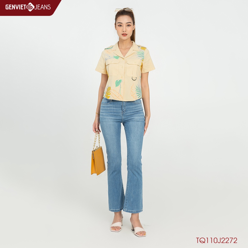 Quần Jeans Nữ Ống Vẩy Loe Co Dãn Genviet Chất Bò Jean Trẻ Trung Năng Động Ống Loe TQ110J2272