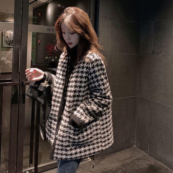 Áo Khoác Len Dày Dáng Rộng Phong Cách Hàn Quốc Thời Trang Thu Đông Mới Dành Cho Nữ 2