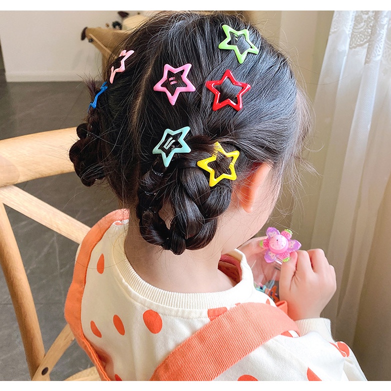 RẺ VÔ ĐỊCH  combo, bộ 6 chiếc cặp tóc bấm hình ngôi sao nhiều màu sắc xinh xắn