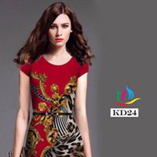 đầm ôm body in 3D họa tiết