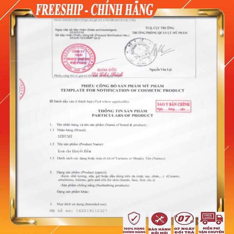 [ Freeship - HÀNG SIÊU CAO CẤP ] Kem che khuyết điểm sidumi đa năng thần thánh/ Kem che khuyết điểm cho nam nữ siêu đẹp