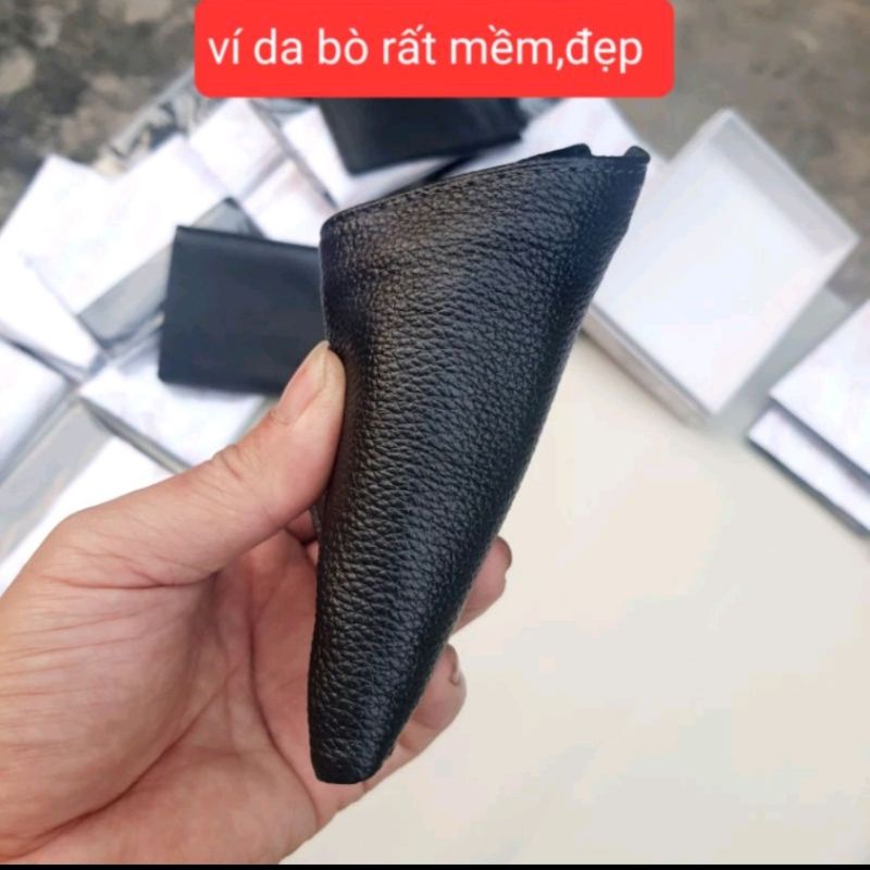Ví Nam Bóp Da Bò Nhỏ Gọn Cao Cấp Thời Trang Trẻ - 100% Da Thật