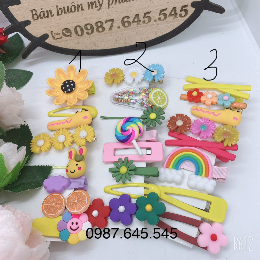 Set 8 chiếc kẹp tóc cho bé các mẫu cực xinh N415