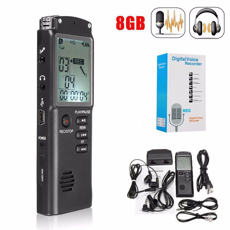 Máy ghi âm giọng nói T60 8GB chất lượng cao tiện dụng kèm phụ kiện