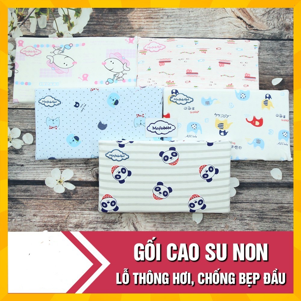 Gối cao su cho bé sơ sinh từ 0- 2 tuổi chống méo đầu, chống ngạt mã Mafebebe