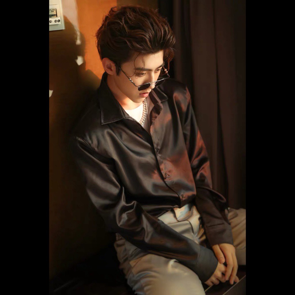 Sơ mi nam lụa Satin tay dài sang trọng, bóng bẩy - Premium Satin Shirt