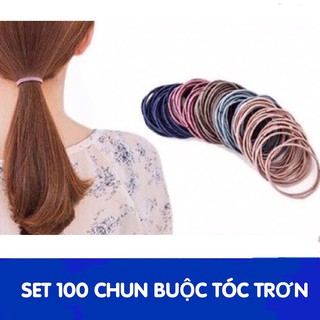 Bộ chun buộc tóc 100 chiếc fix trộn màu