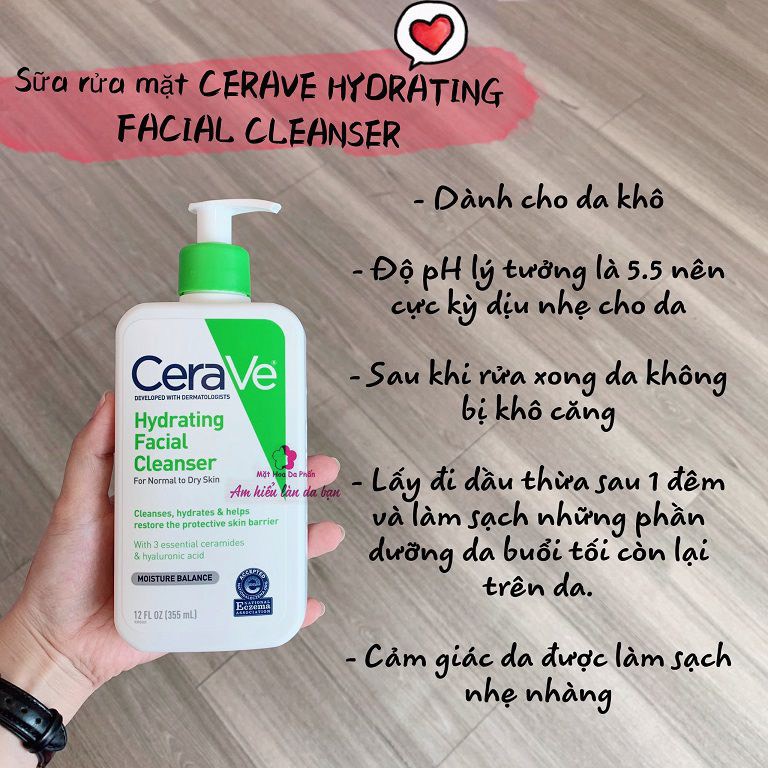 Sữa Rửa Mặt CeraVe Hydrating Cleanser nhẹ nhàng lấy đi bụi bẩn, dầu thừa, tàn dư của lớp make up mà không làm tổn hại da | BigBuy360 - bigbuy360.vn