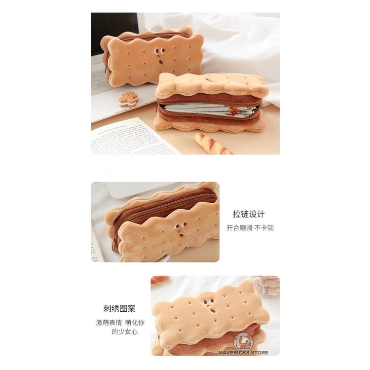 Túi đựng bút vải Canvas cỡ lớn đa năng thiết kế đơn giản dễ thương