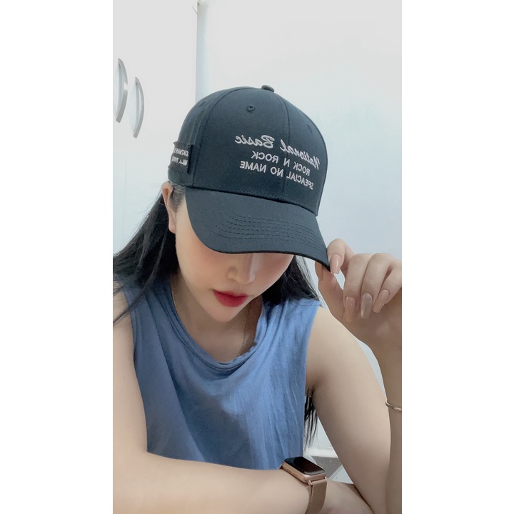 Mũ lưỡi trai nón kết National Basic đen logo trắng cao cấp, hàng thiết kế xuất khẩu, dành cho mọi lứa tuổi cả nam và nữ.