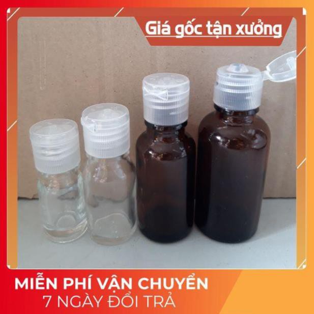 Chai nắp bật thủy tinh 15ml/20ml/30ml  [chai lo my pham gia si]