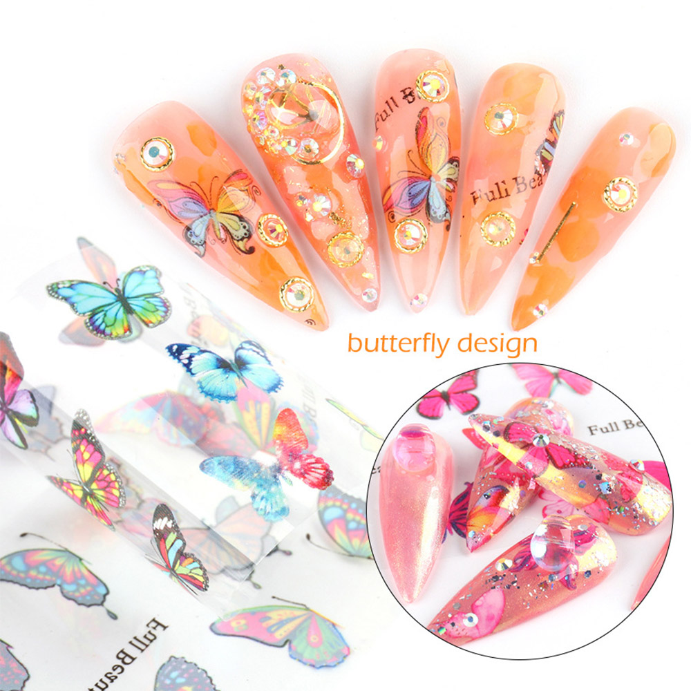 [Hàng mới về] Hình dán trang trí móng tay hình bướm 3D 100X4Cm