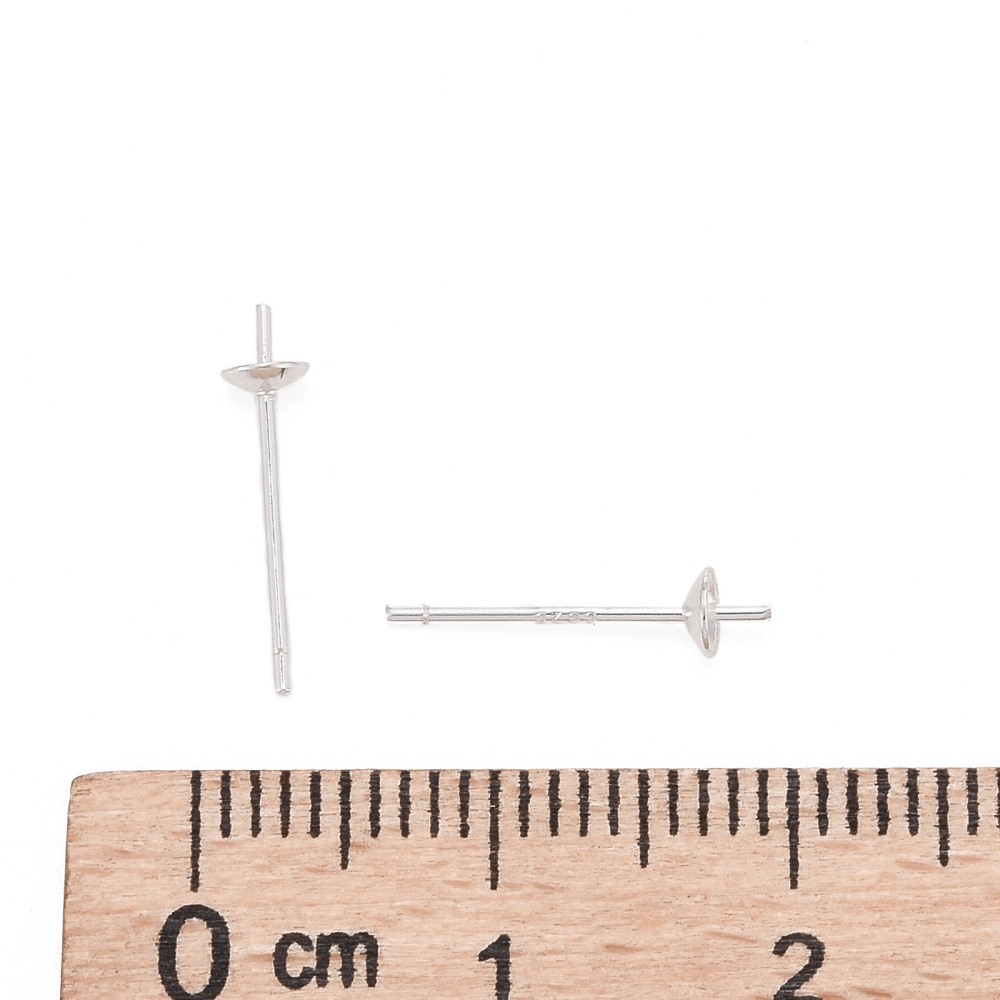 1~5 Đôi Bông Tai Bạc sterling 12.5x3mm: 0.3mm