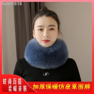 10.22✒▽khăn choàng cổ phối lông thời trang thu đông cho nữ