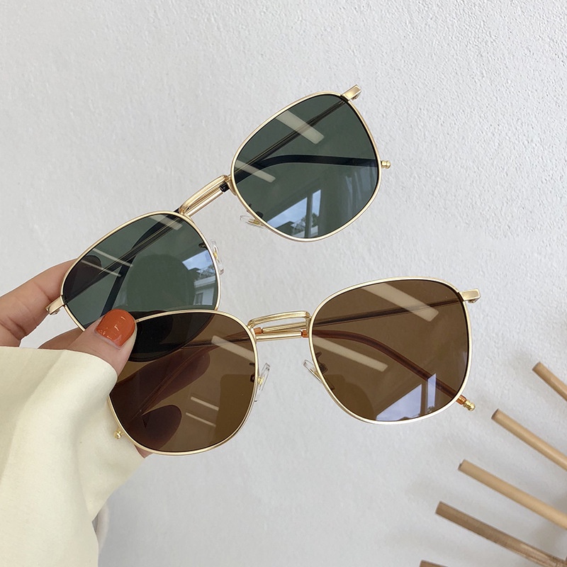 Kính Mát Vuông Gọng Kim Loại Chống Tia UV