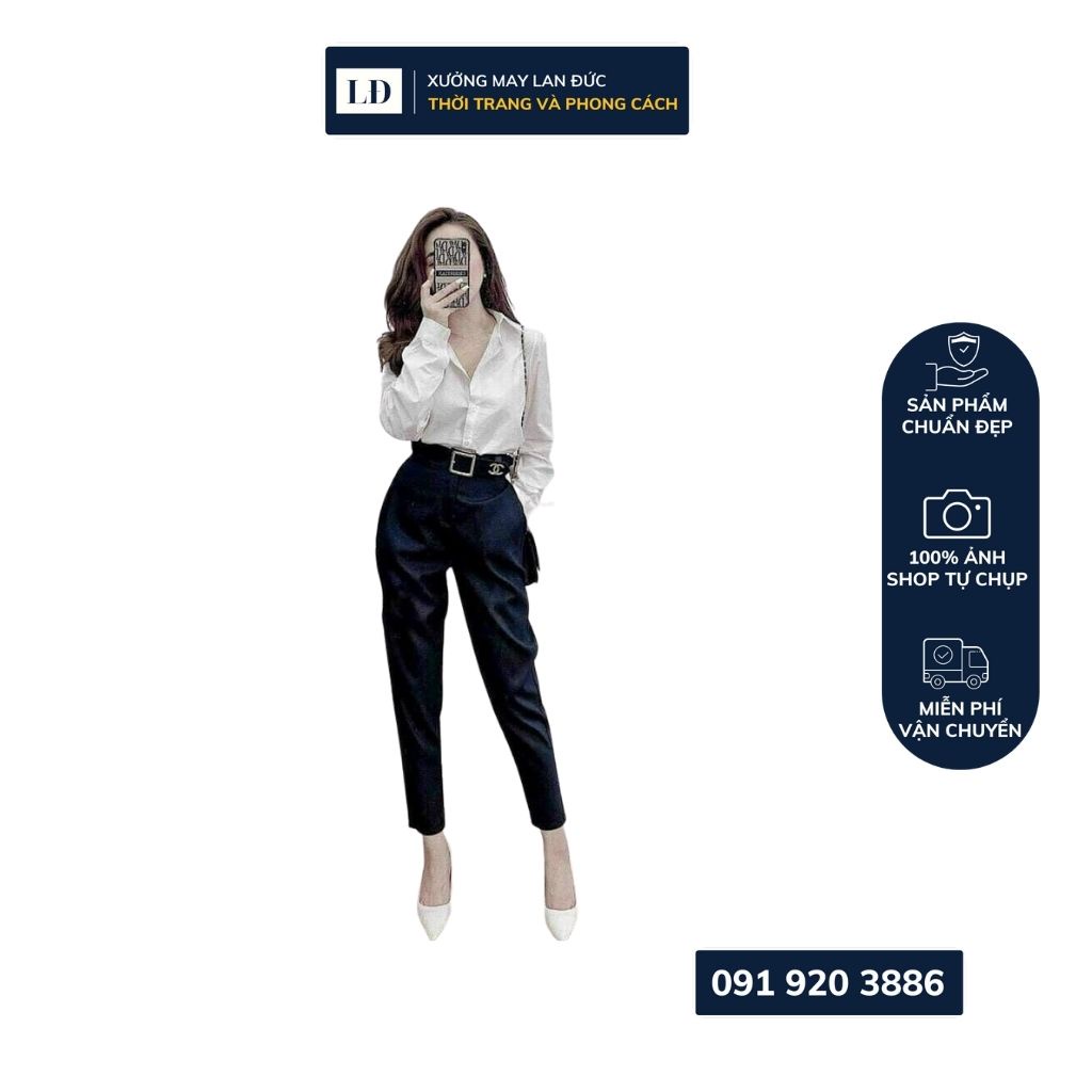 Quần beggy cạp cao lụa-Beggy cạp cao chất vải 2 biên-Quần baggy nữ công sở