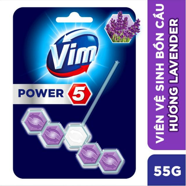 Viên vệ sinh bồn cầu vỉ treo hương hoa lavender 55g.