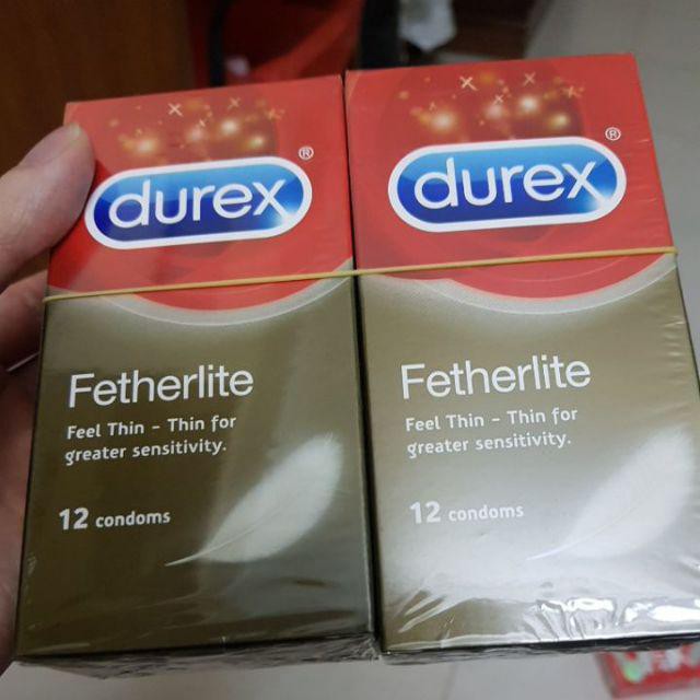 [TẶNG 1 Khẩu trang NANO bạc] Bao cao su chính hãng hộp 12 chiếc Durex Fetherlite