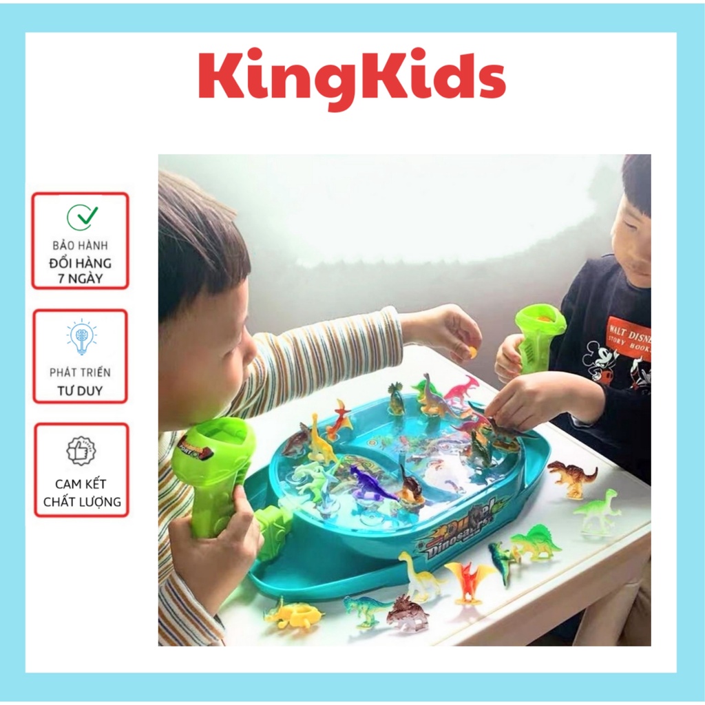 Đồ chơi khủng long đại chiến bắn bi tương tác cho các bé KingKids