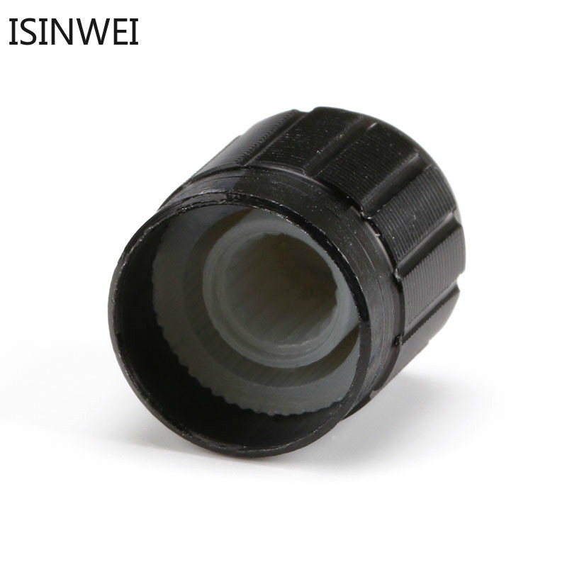 Núm vặn bằng hợp kim nhôm màu đen kích thước 15*16.5mm với đường kính lỗ 6mm chuyên dụng cho chiết áp