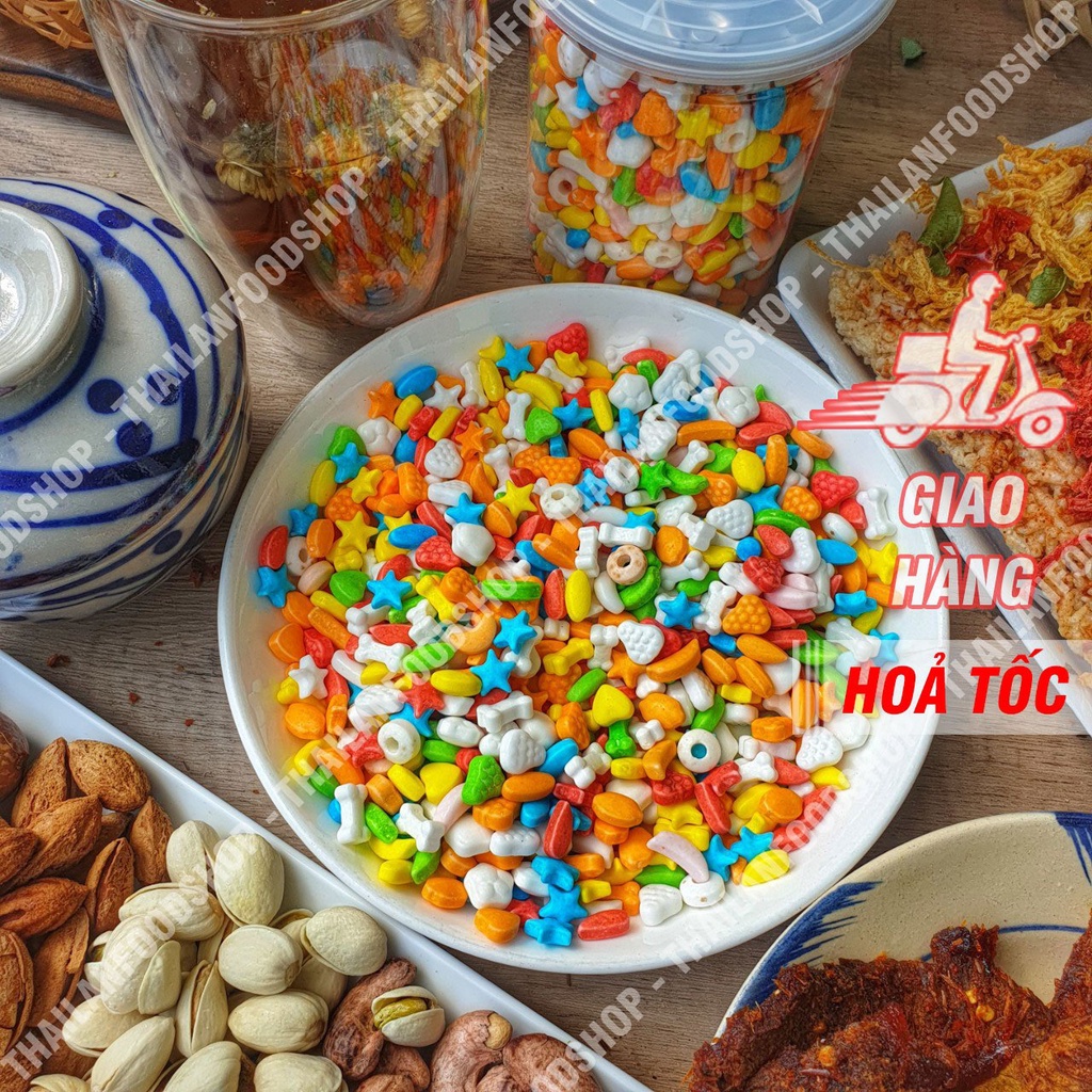 Kẹo Ngũ Sắc Lon 450Gram (Mix Lộn Xộn Nhiều Hình, Nhiều Màu)