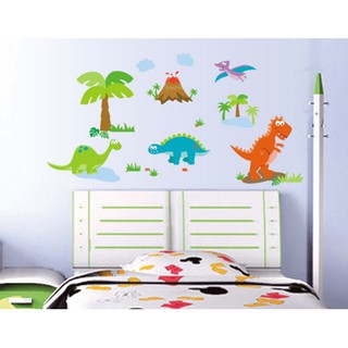 Decal dán tường hình đảo khủng long