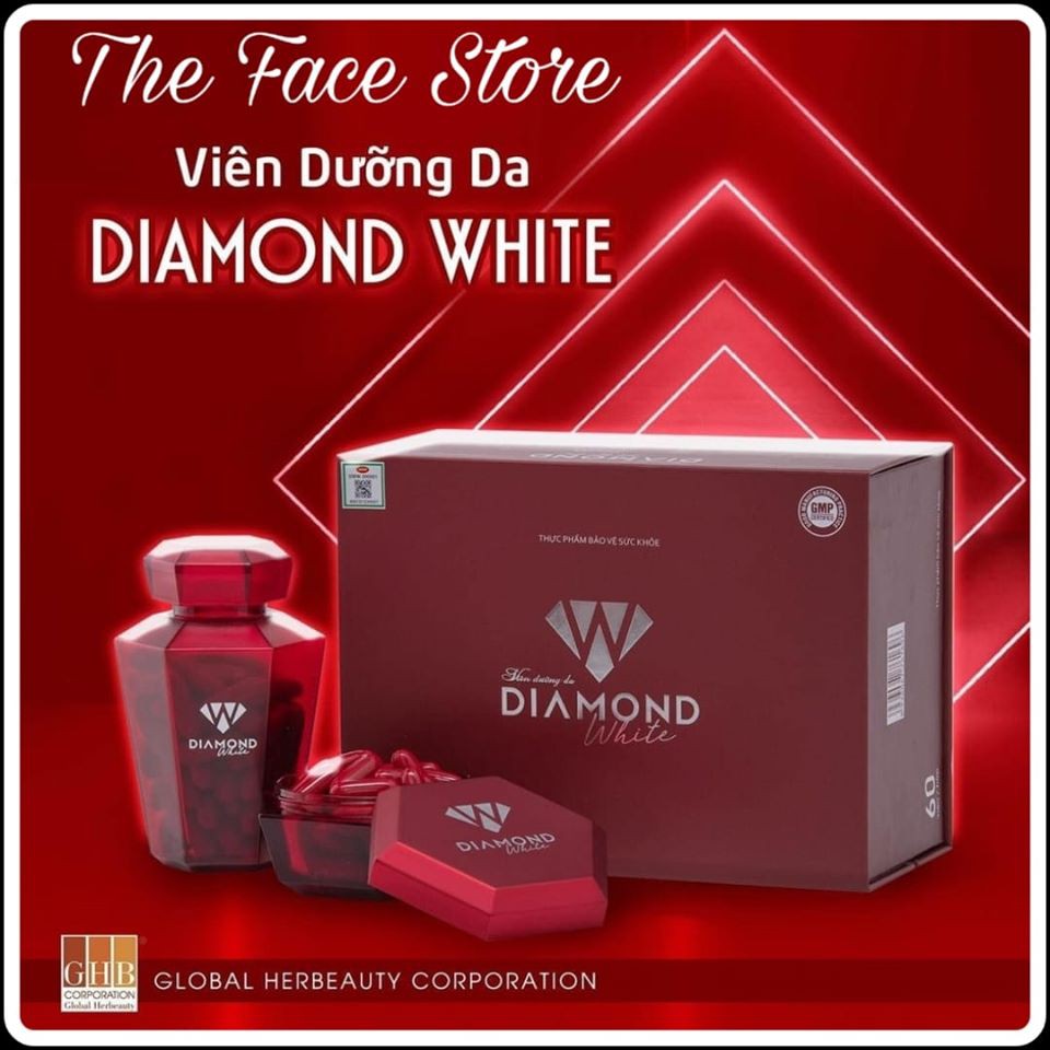 Diamond White  Viên Uống Trắng Da Phiên bản Mới 2020💖 Mua 3 Tặng 1 Đông Trùng Linh Chi💖 Đảm Bảo Chính Hãng