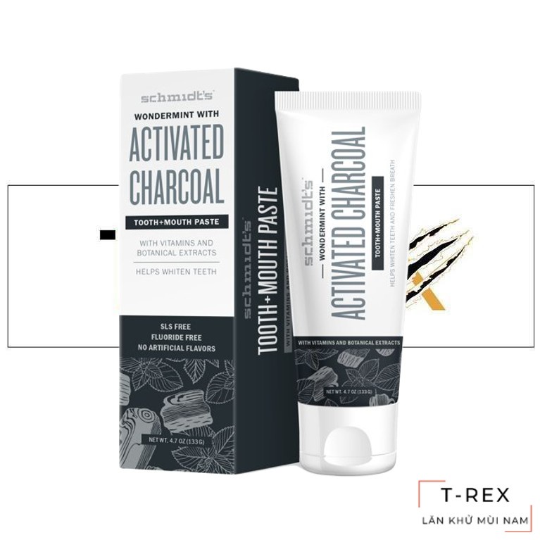 [HOT] Kem Đánh Răng Hữu Cơ Schmidth's Activated Charcoal 133Gr