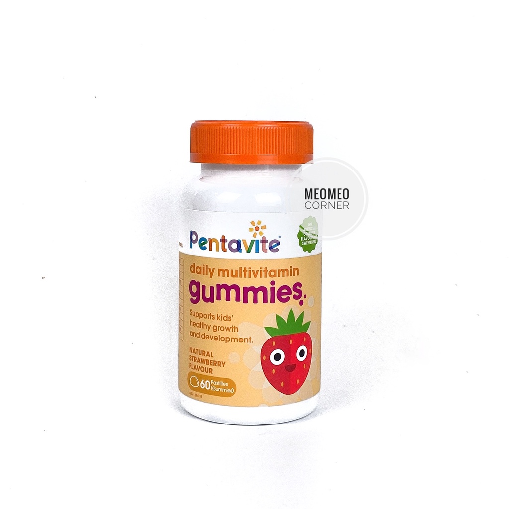Kẹo Gummies Pentavite vitamin, tăng đề kháng, canxi cho bé 60 viên, kẹo dẻo Nature's Way