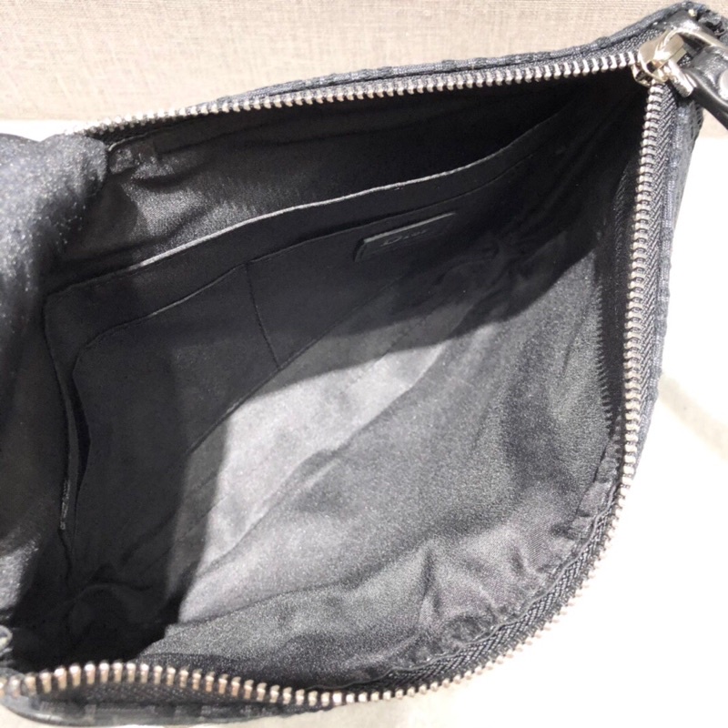 Túi clutch vải nylon có chữ D trang trí nhãn dán da nhãn hiệu laze dior CD