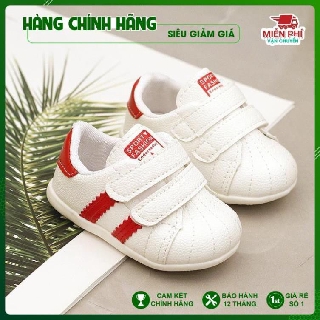 Giày tập đi, dép tập đi cho bé trai và bé gái hai sọc, đế chống trơn trượt cho bé từ 0 đến 3 tuổi