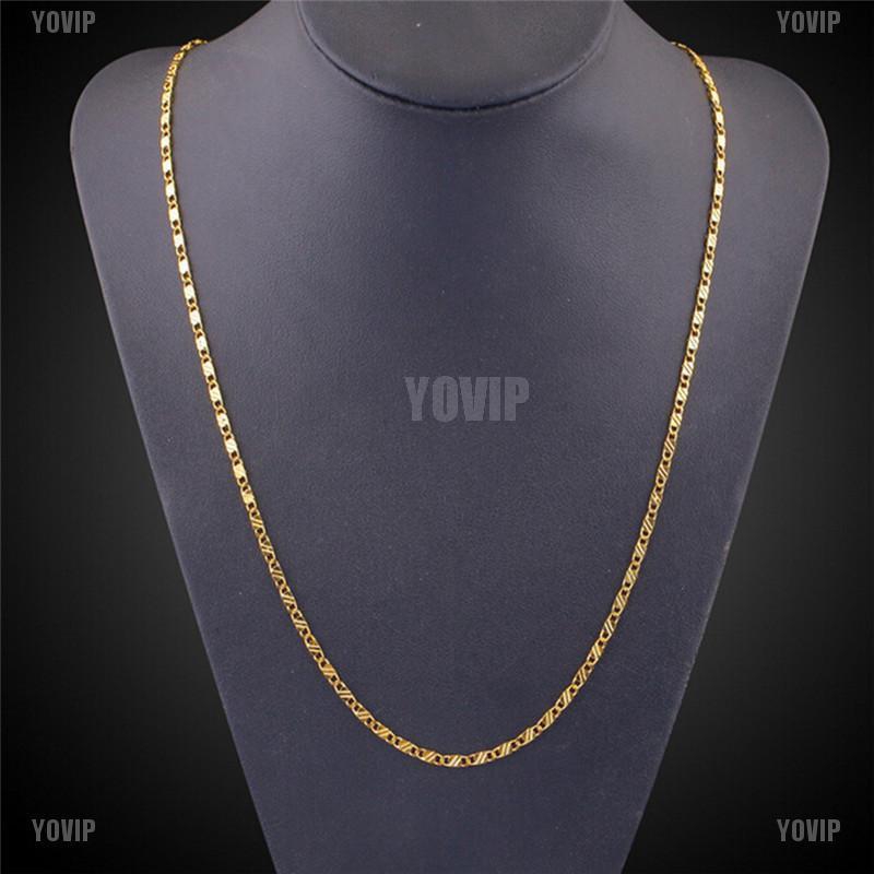 Dây chuyền nam mạ vàng kích thước 2mm 16-30 inch sang trọng