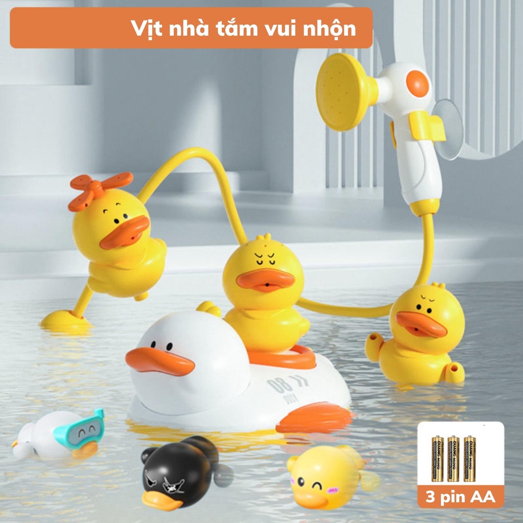 Đồ chơi nhà tắm-vịt thả bồn tắm cho bé kèm vòi hoa sen, đồ chơi giải trí cho trẻ em BOBIKIDS GT01