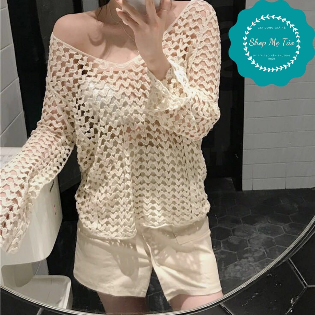 Áo lưới tim trùm mông đi biển, áo choàng, ren lưới mặc kèm bikini đi biển siêu HOT 2021 | BigBuy360 - bigbuy360.vn