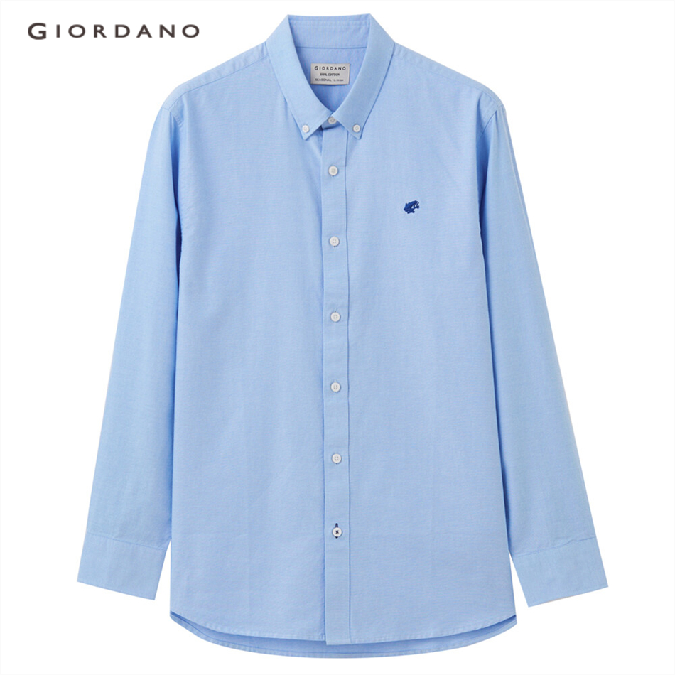 Áo Sơ Mi GIORDANO 01041178 Dáng Ôm Vải Oxford Thêu Hình Ếch | BigBuy360 - bigbuy360.vn