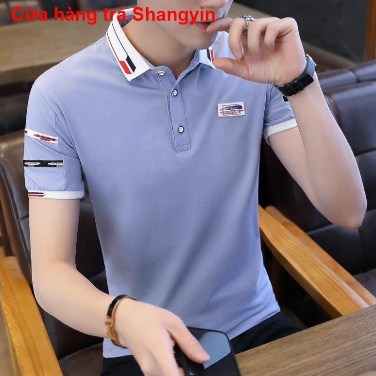 áo namÁo thun cotton nam ngắn tay sơ mi mùa hè mới cổ trụ polo Quần thời trang hàn quốc lửng ་