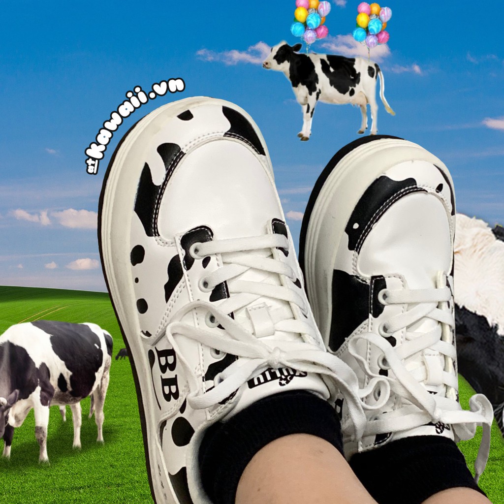 [Có sẵn] DAIRY COW SHOES - GIÀY BÒ SỮA nguyên chất từ trang trại Nhật Bản Kawaii.vn (Ảnh thật shop tự thực hiện)