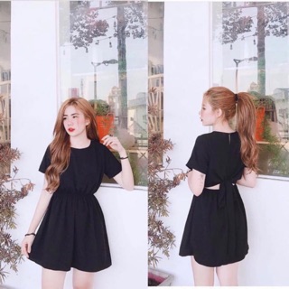 ĐẦM CARLOS DRESS - ĐẦM ĐEN ĐƠN GIẢN HỞ ÍT PHÍA SAU LƯNG