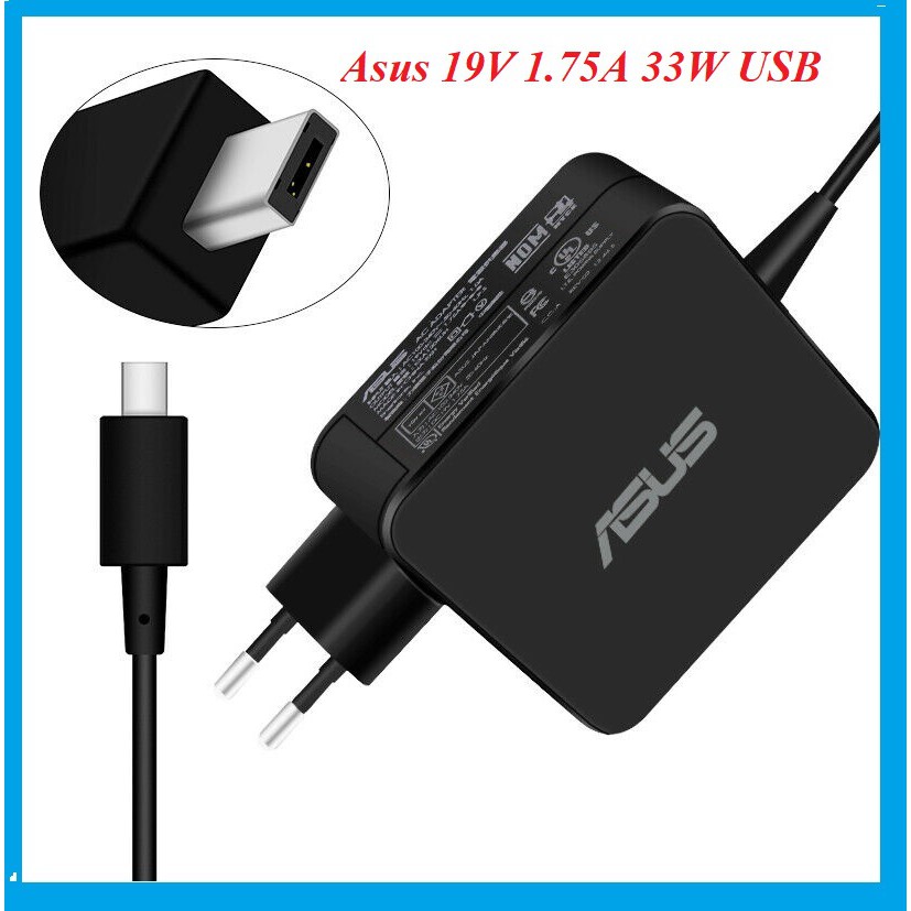 SẠC LAPTOP ASUS E200H E200HA E200 - (Asus 19V 1.75A 33W) USB Chân Vuông