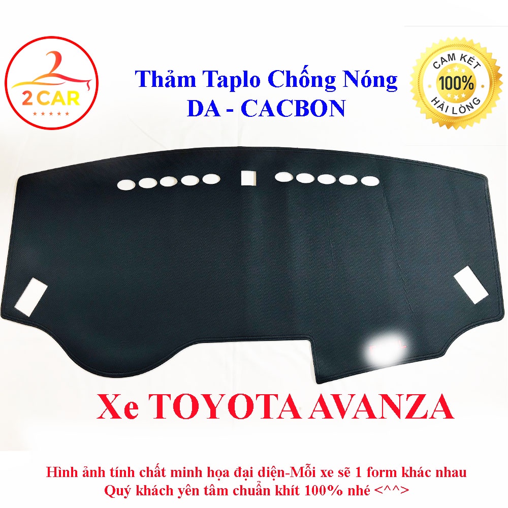 Thảm Taplo Da Carbon Xe Toyota Avanza 2022, chống nóng tốt, chống trơn trượt, vừa khít theo xe