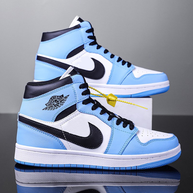 Giày Sneaker Nam Nữ - Giày Thể Thao Nike Jordan Xanh Dương Cổ Cao Nam Nữ Full Box Bill
