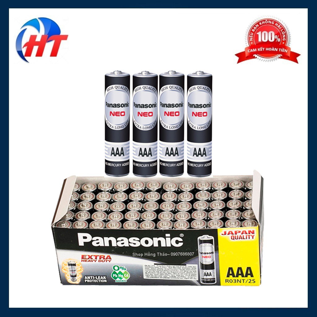 🎁Giá Sỉ🎁 Combo 60 Pin AAA Panasonic R03NT/2S Chính hãng ( Hộp 60 Viên Pin)